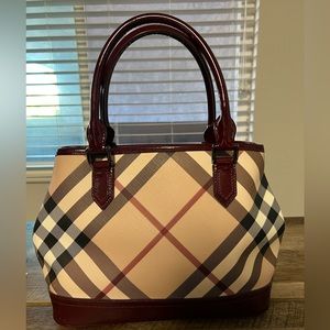 Burberry Multicolor Nova Check PVC Burgundy Trim